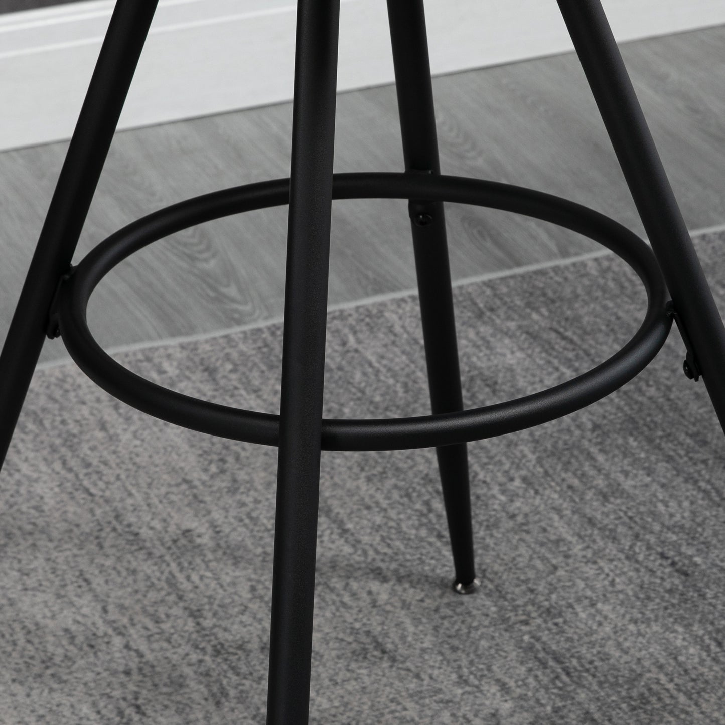 Round Bar Table with Fixed Tabletop and Steel Legs, Circular Cocktail Table for Dining Room, Home Bar