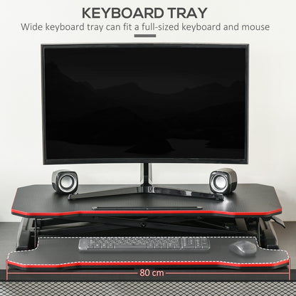 Liftable Computer Stand Height Adjustable Ergonomic E-sports Desktop Stand PC w/ Keyboard Tray Widely Compatible