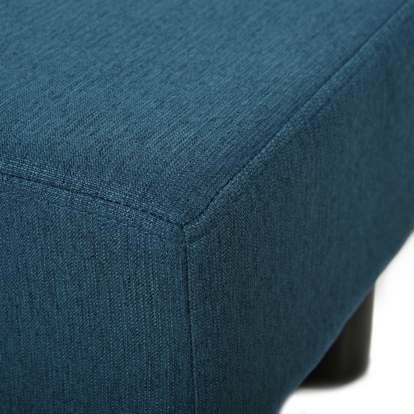 Small Footstool, Linen Fabric, Dark Blue Home Office with Legs 40 x 30 x 24cm