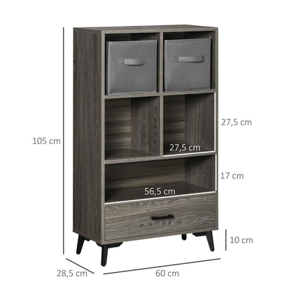 Freestanding Storage Cabinet, Display Cabinet with Storage Drawers, Bookcase for Home Office Living Room Closet Bedroom Grey