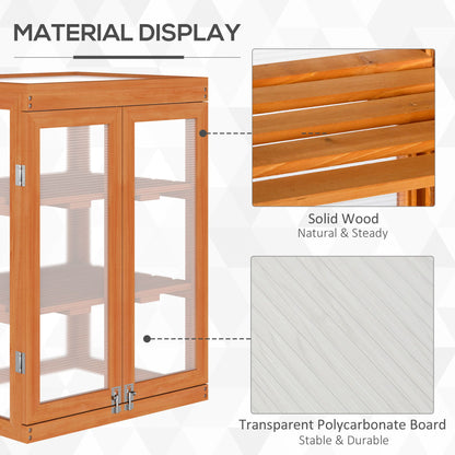 3-Tier Outdoor Garden Wooden Greenhouse, 58x44x78 cm