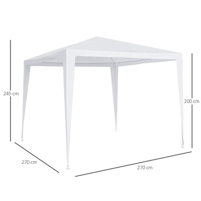 2.7 x 2.7m Garden Pop-up Gazebo Marquee Party Tent Wedding Canopy Outdoor(White) Patio