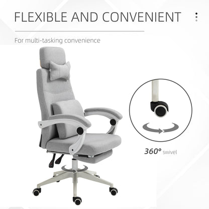 Polyester Ergonomic Neck & Back Support Office Chair Wheels Chair Computer Chair Home Office Chair Ergonomic Chair Grey