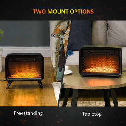 Free Standing Electric Fireplace, Tabletop, with LED Flame Effect, Overheating Protection, 800W/1600W