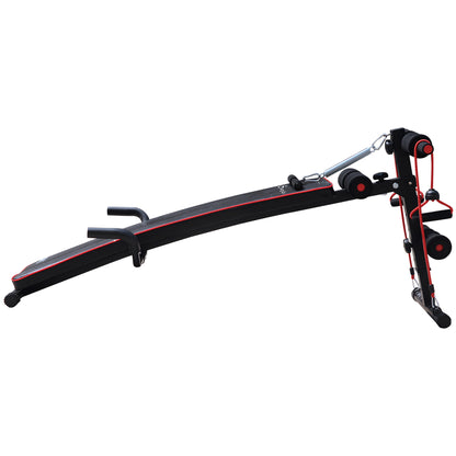 Sit Up Workout Bench, Steel-Black Red