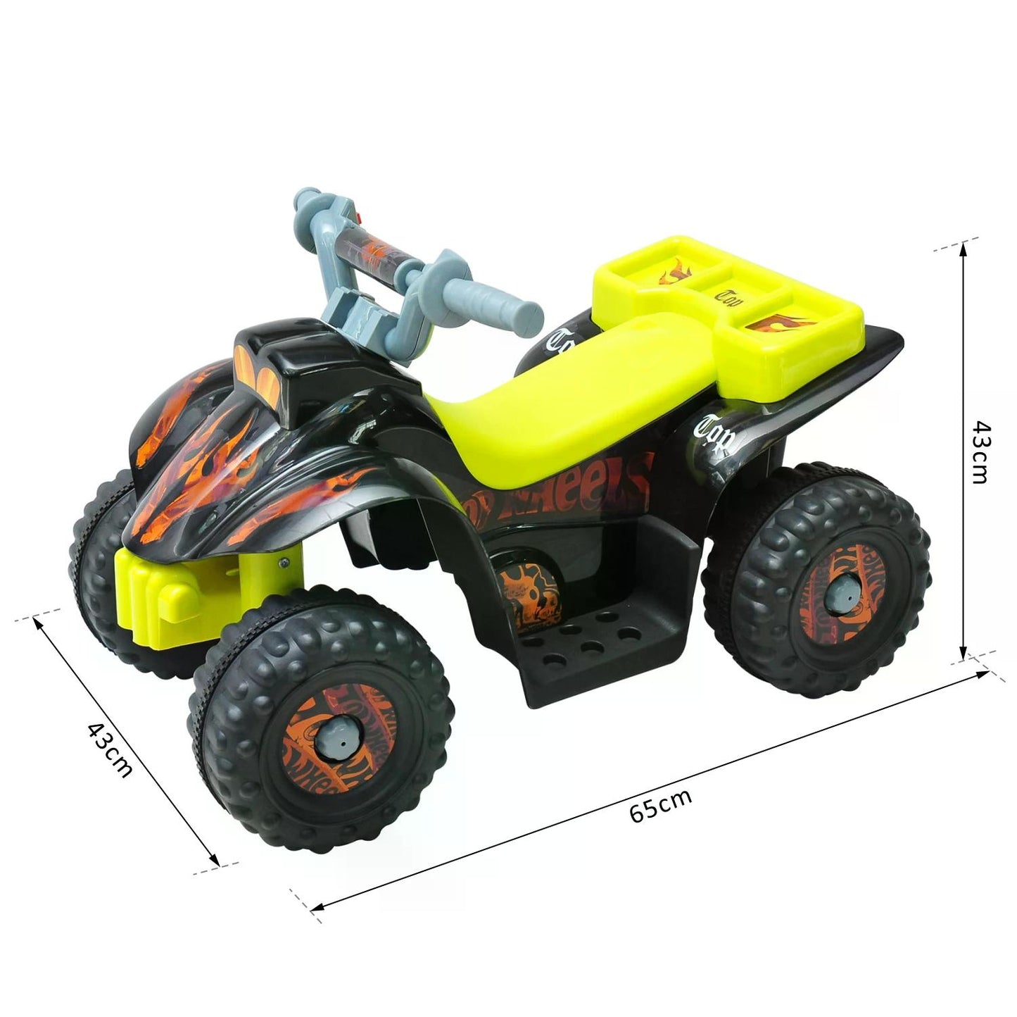 Childrens Electric Quad Bike W/ LED Light and Music-Black/Yellow