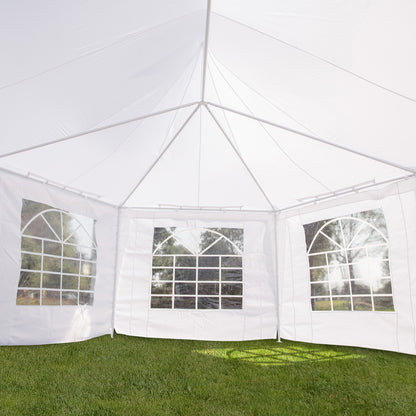 22' x 16' ft Canopy Party Event Tent with 2 Pull-Back Doors, Column-Less Event Space, & 8 Cathedral Windows