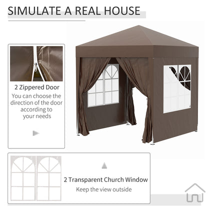 2 x 2m Pop Up Gazebo-Coffee