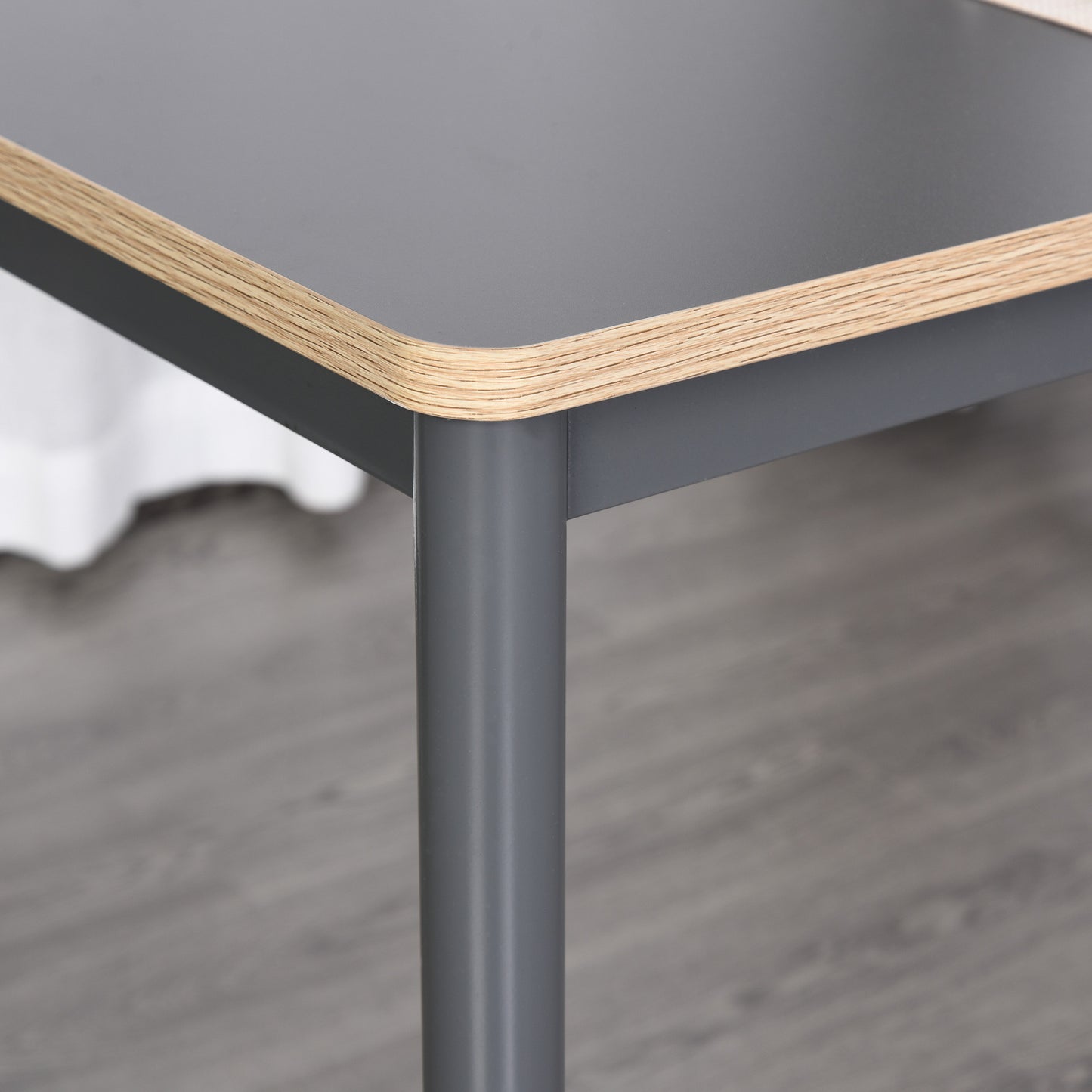 Grey Dining Table, Steel Frame MDF-Top