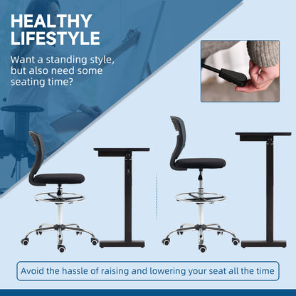 Standing Desk Chair, Mesh with Lumbar Support Grey