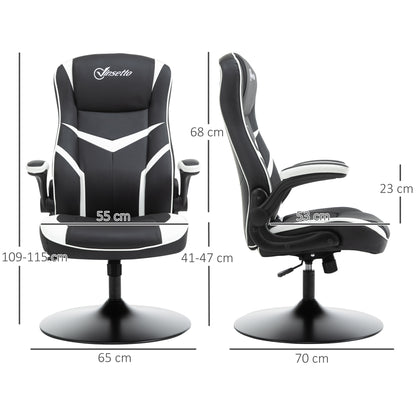 Ergonomic Game Chair, without Wheels, with Adjustable Height Pedestal Base, Leather