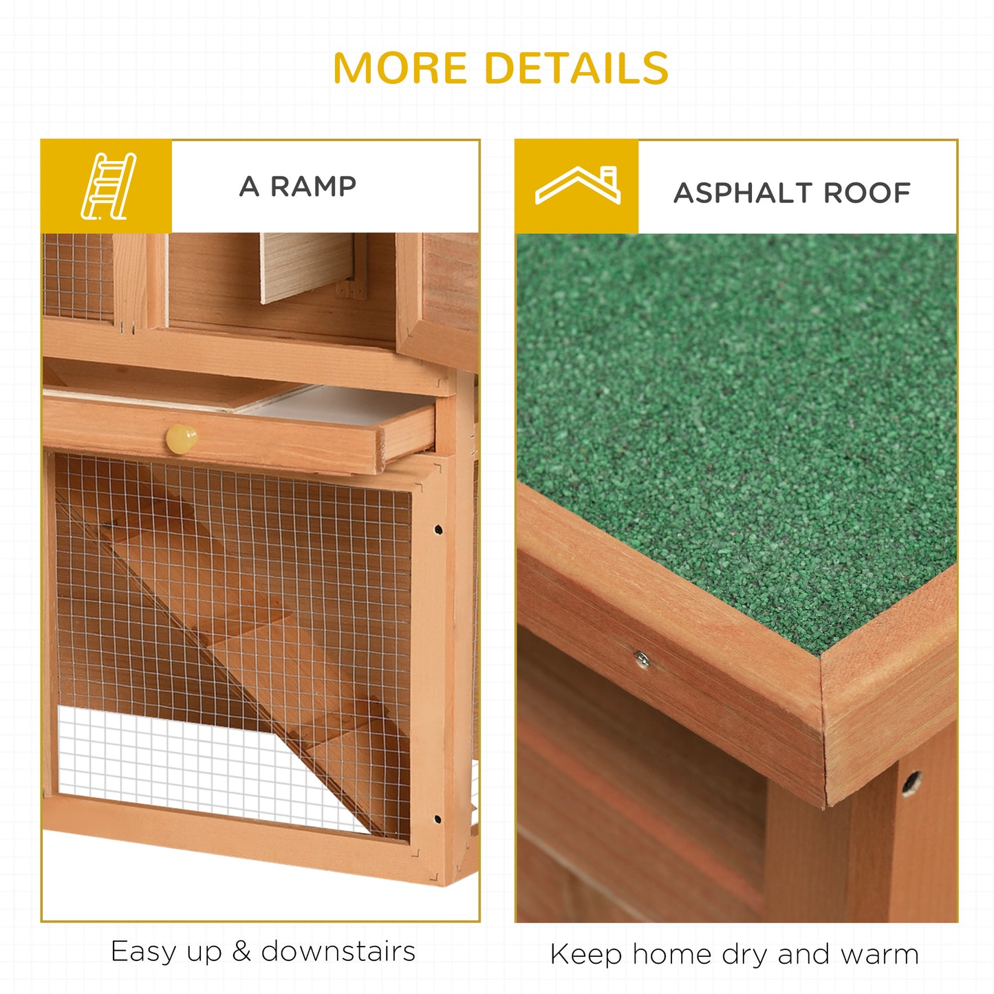 Wooden  90cm 2 Tiers Rabbit Hutch