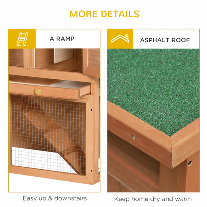 Wooden  90cm 2 Tiers Rabbit Hutch