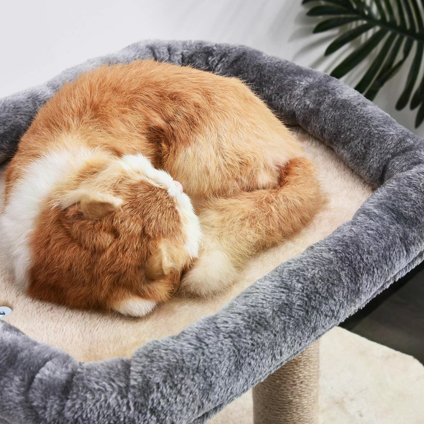 Cat Cave, 92cm Cat Tree Cat Tower, for Kitten, w/ Scratching Post, Cat Bed, Perch, Grey