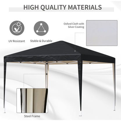 3 x 3m Pop Up Gazebo Black