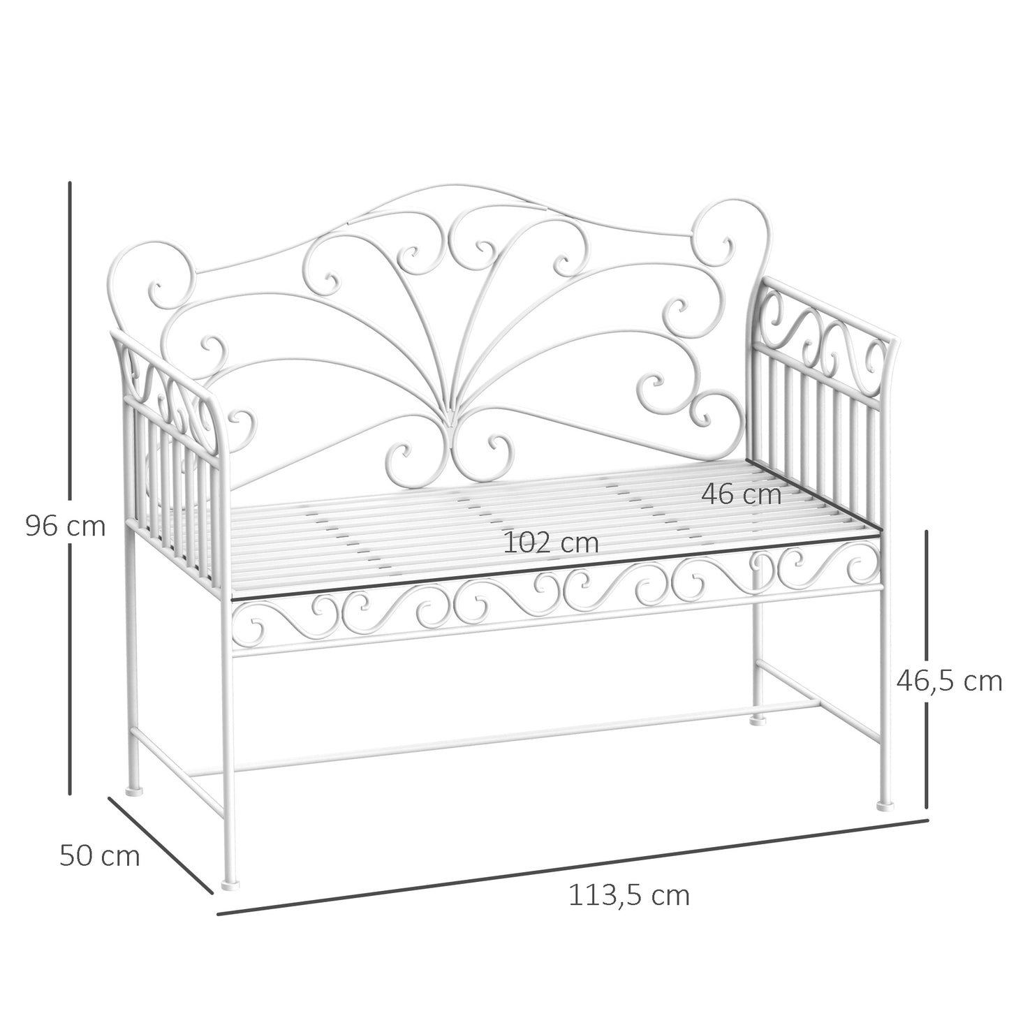 Heavy-Duty Bench-White