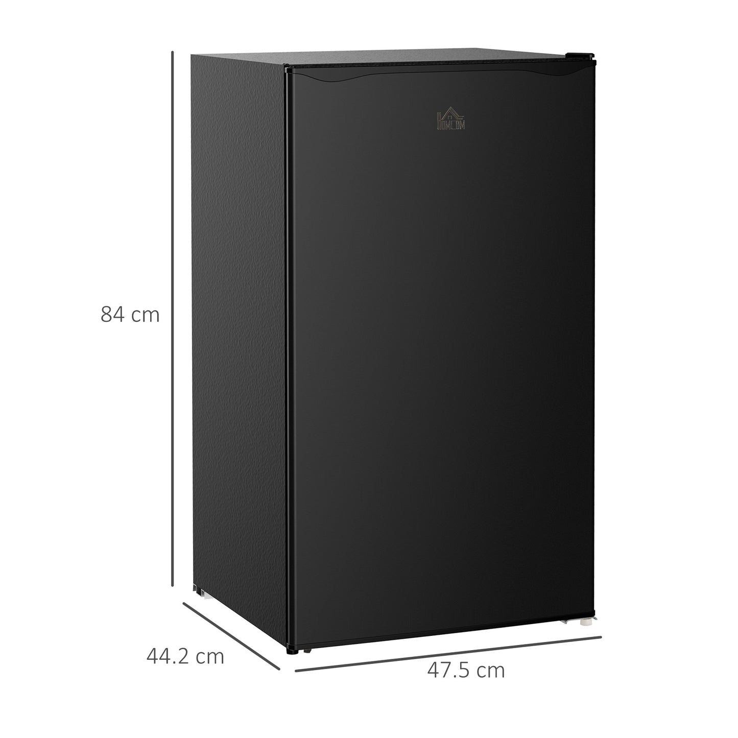 91 Litre Freestanding Under Counter Fridge with Chiller Box, Reversible Door, Adjustable Thermostat, 47.5cm Wide, Black