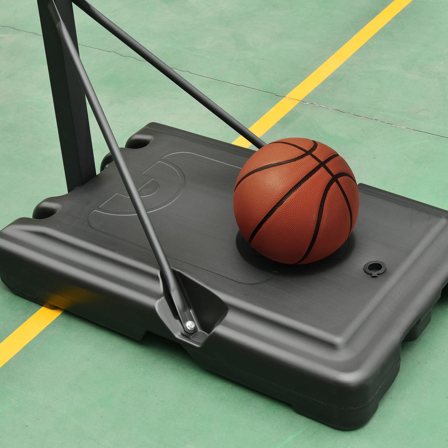 Basketball Hoop Freestanding Height Adjustable Stand with Backboard Wheels for Teens Adults Black