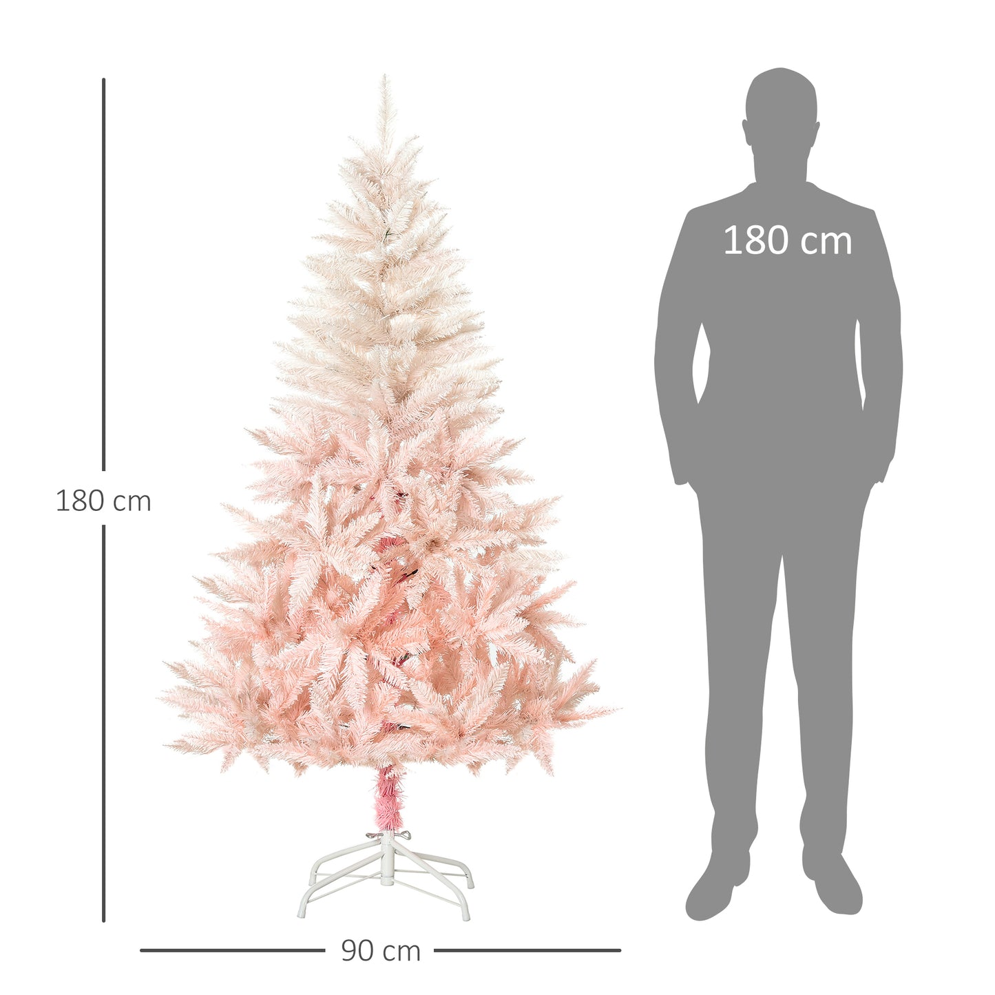 6ft Pink Christmas Tree, Holiday Home Decoration with Metal Stand, Automatic Open