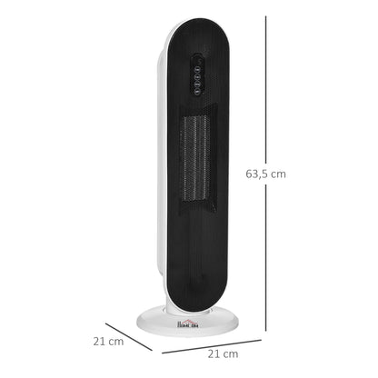 Ceramic Fan Heater with 45 Degree Oscillation, Remote Control, 24H Timer, Tip-Over 1200W/2000W