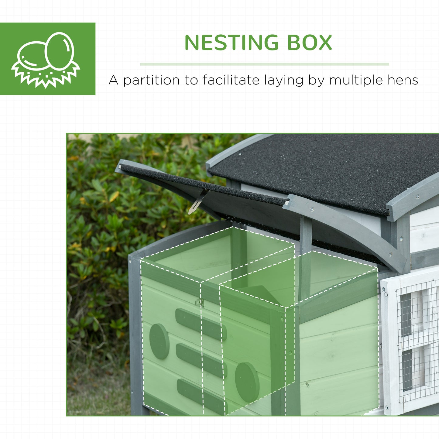 Hen Coop w/ Run Hen House Wooden Poultry Cage w/ Nesting Box Removable Tray Openable Roof Outdoor 140 x 67 x 88.5cm