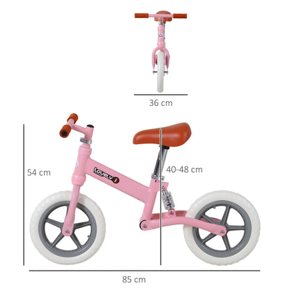 Toddler Balance Bike No Pedal Walk Training Pink