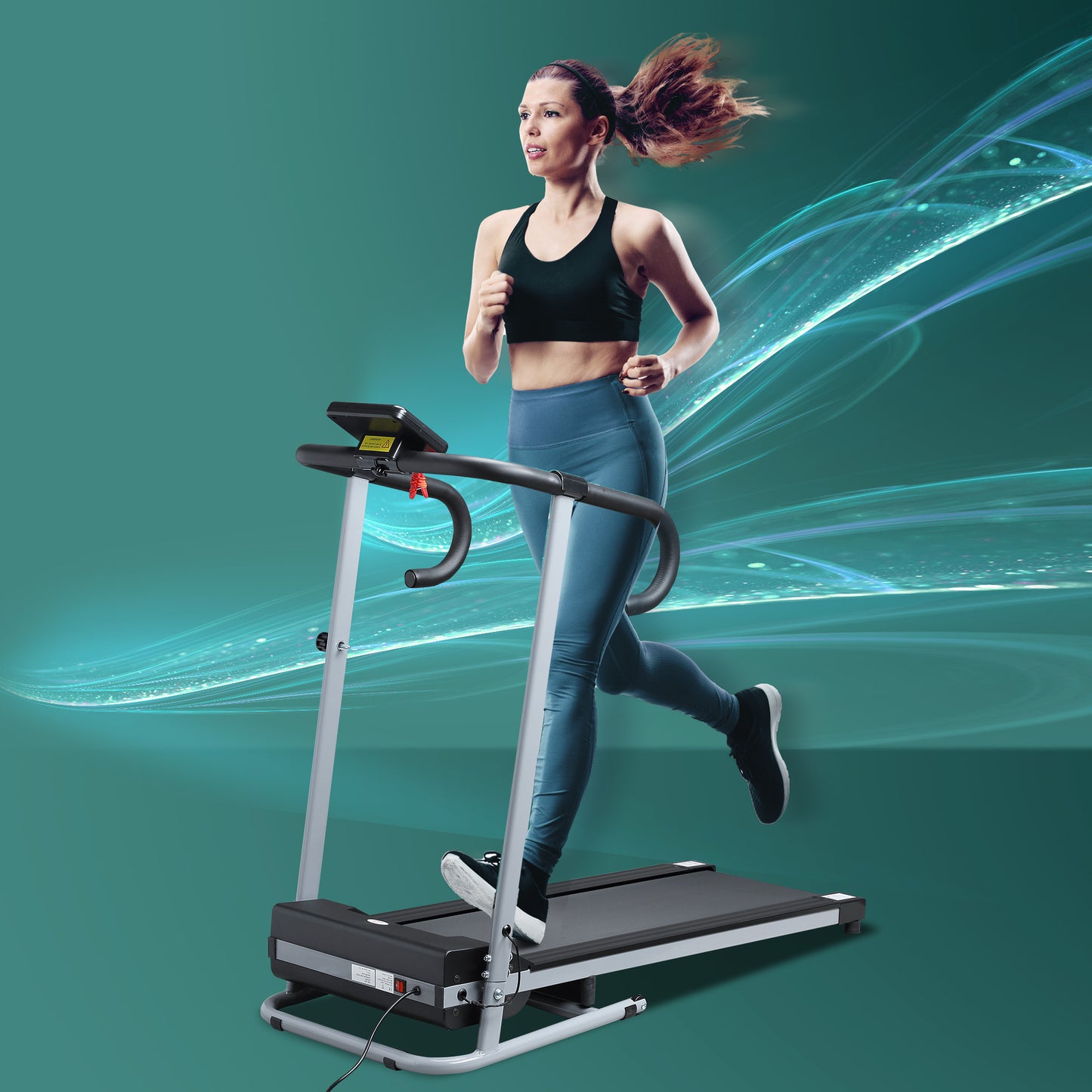 HOMCOM Electric Treadmill, 500W, 28kg-Black/Grey 