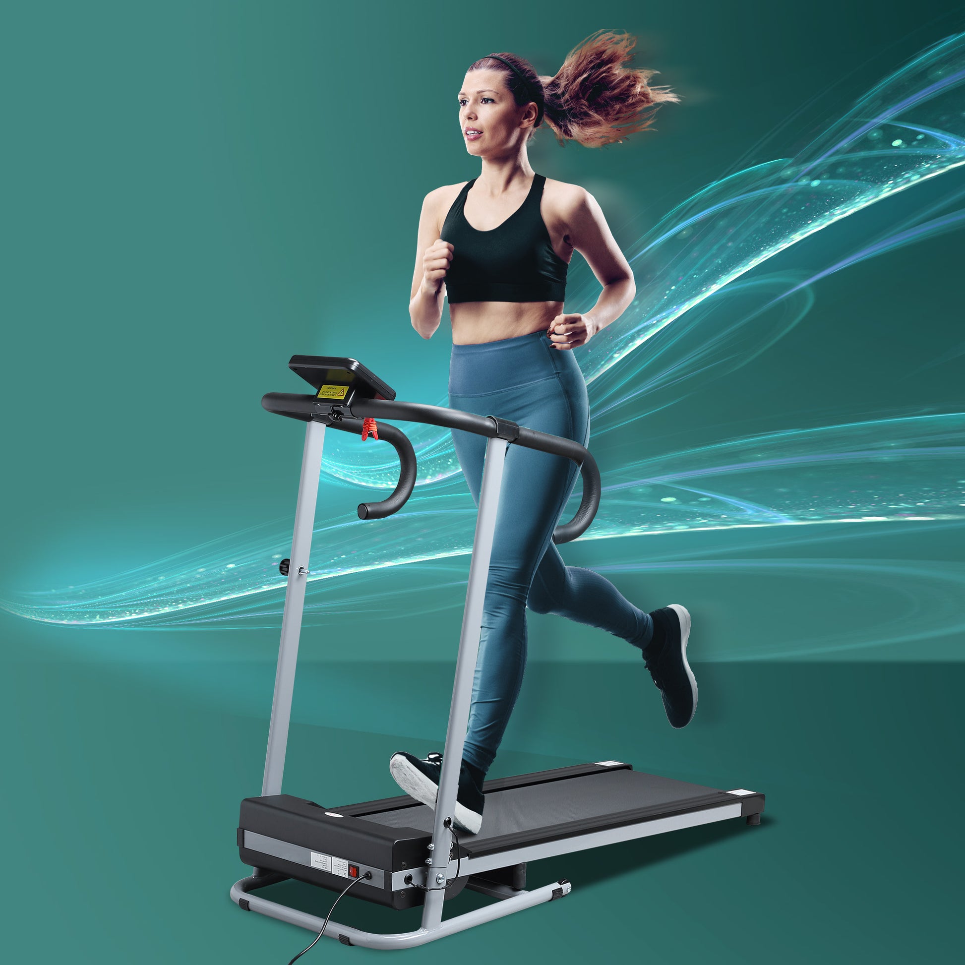 HOMCOM Electric Treadmill, 500W, 28kg-Black/Grey 