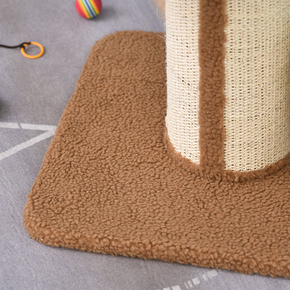 81cm Cat Tree Kitten Activity Center Tower Sisal Scratching Posts Lamb Cashmere Perches Light Brown