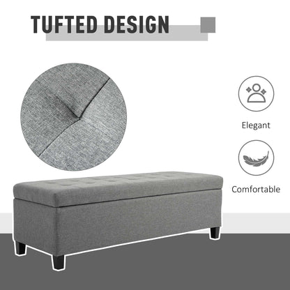 Microfibre Upholstered Tufted Ottoman Grey