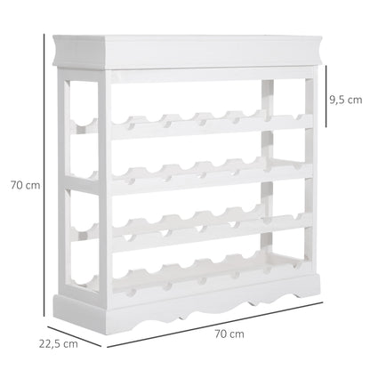 70Wx22.5Dx70H cm 24 Bottles 4-tier Wine Rack-White