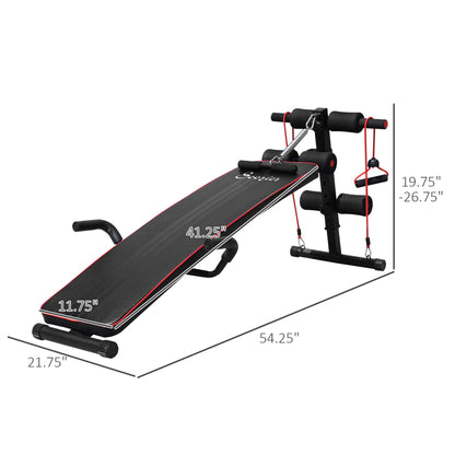 Sit Up Workout Bench, Steel-Black Red