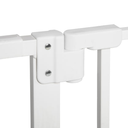 Retractable Dog Gate,  Auto Close for Doorway Hallway, 74-148cm Wide Adjustable, White