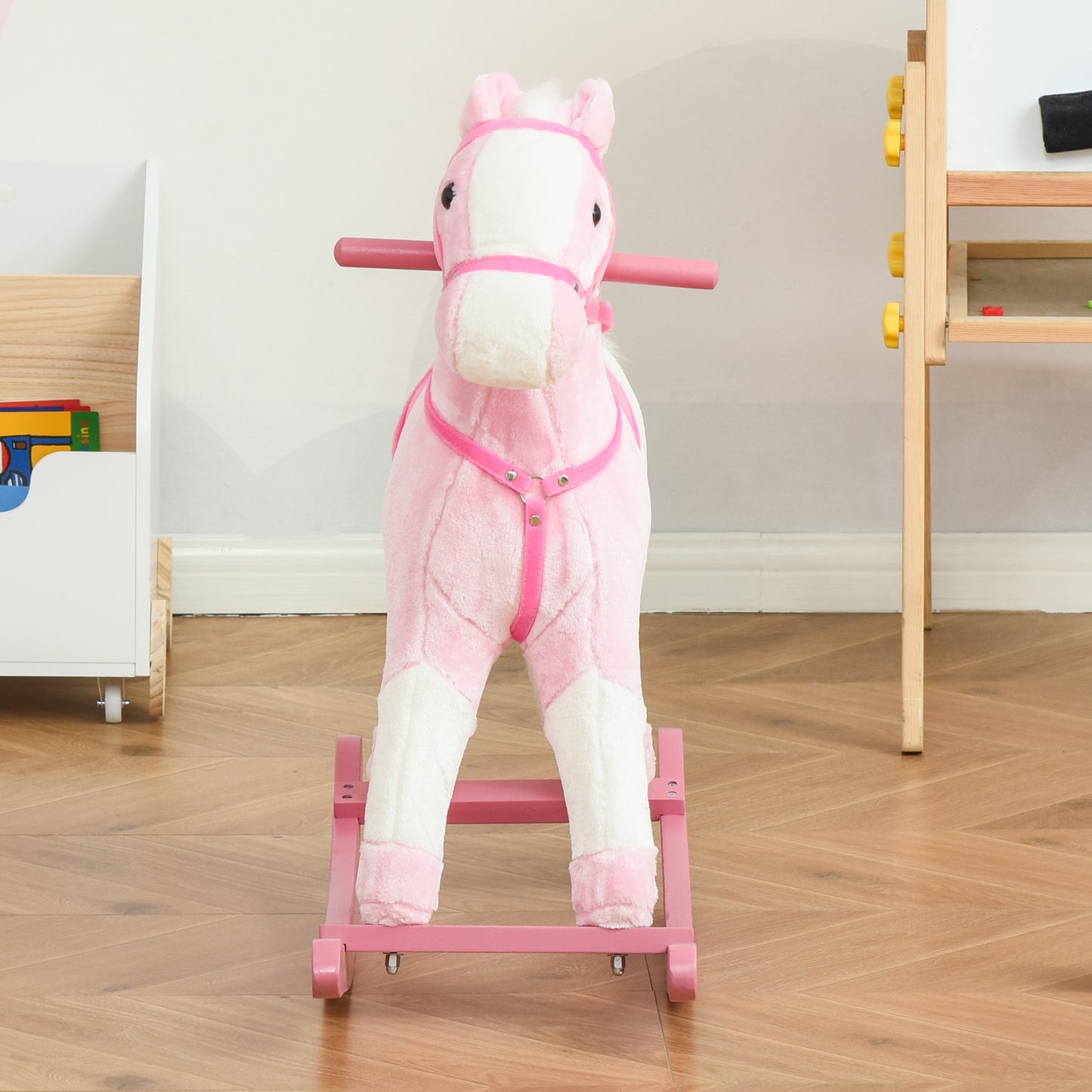 Childrens Rocking Horse with Sound-Pink