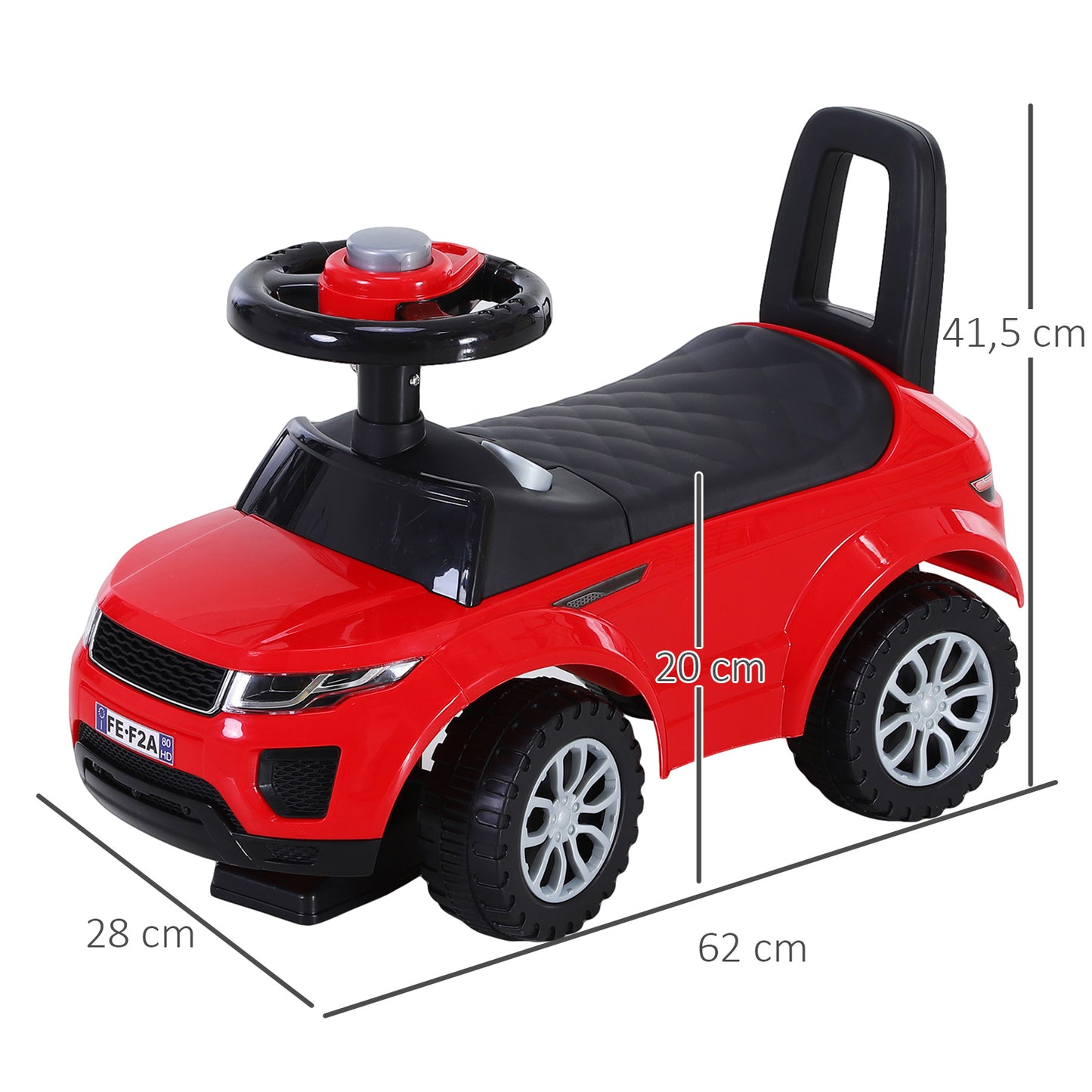 3-in-1 Ride-On Car Walker Stroller Push-Along w/ Horn Wheel & Under Seat Storage Red