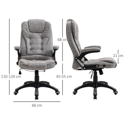 High Back Office Desk Chair, 135° Reclining, with Adjustable Height, Grey