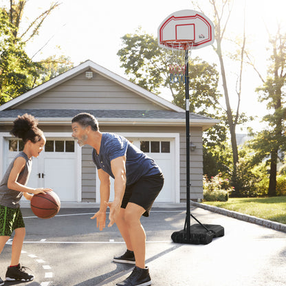 HOMCOM Basketball Hoop and Stand, Outdoor  Portable Sturdy Rim Adjustable Height from 258-314 cm w/ Wheels, Stable Base 