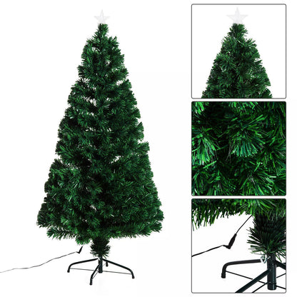 5ft Pre Lit Christmas Tree, Artificial Holiday Decor Sturdy Metal Base