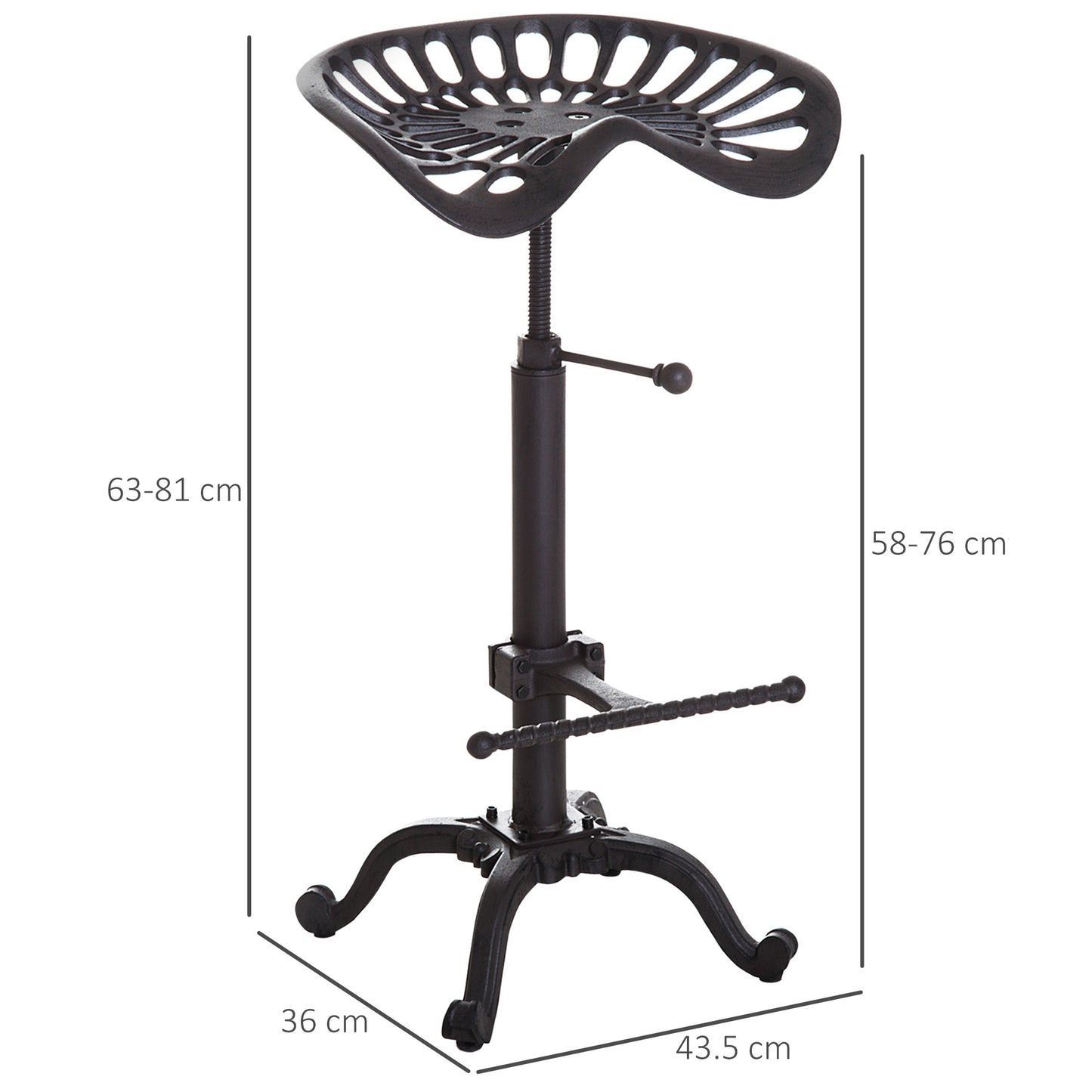 Adjustable Cast Iron Bar Stool