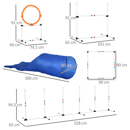 Dogs PE Set-of-5 Obstacle Agility Training Set White