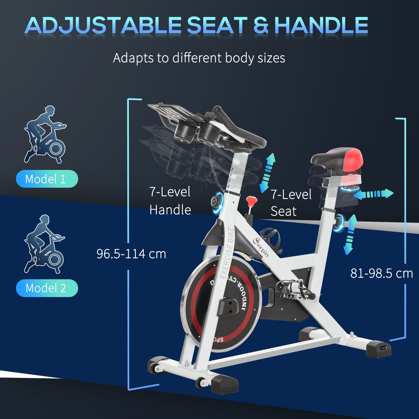 Upright Exercise Bike Indoor Training Cycling Machine Stationary Workout Bicycle with Adjustable Resistance Seat Handlebar