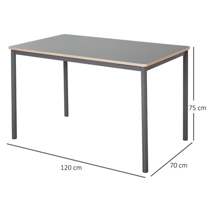 Grey Dining Table, Steel Frame MDF-Top