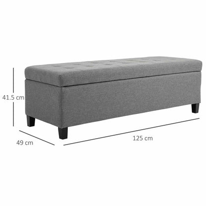 Microfibre Upholstered Tufted Ottoman Grey