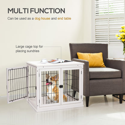 MDF 3-Door Small Indoor Pet Cage White