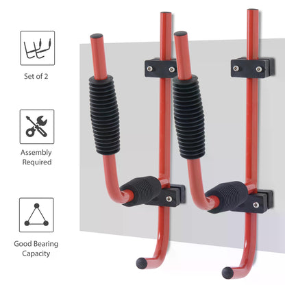 Canoe/Kayak  Aluminum Wall Mount Hangers-Red