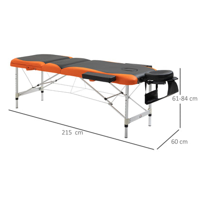 Professional Portable Massage Table W/ Headrest-Black/Orange