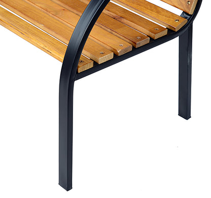 Garden Bench, 122Lx60Wx80H cm-Steel/Wood