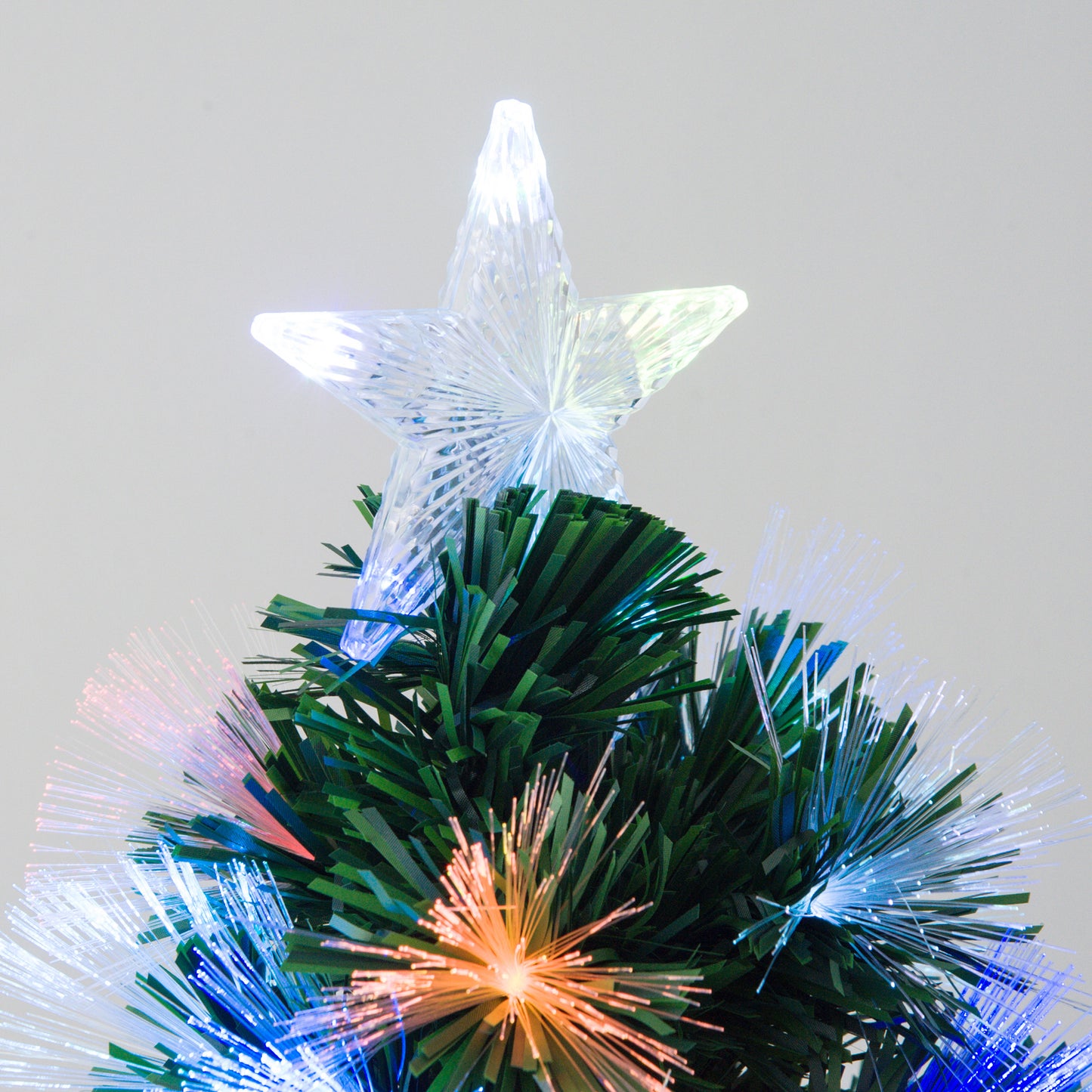 4ft Tall Artificial Tree Fiber Optic Colorful LED Pre-Lit Holiday Home Christmas Decoration with Flash Mode, Green