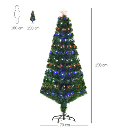 5ft Prelit Christmas Tree, Artificial w/ Metal Base and LED lights