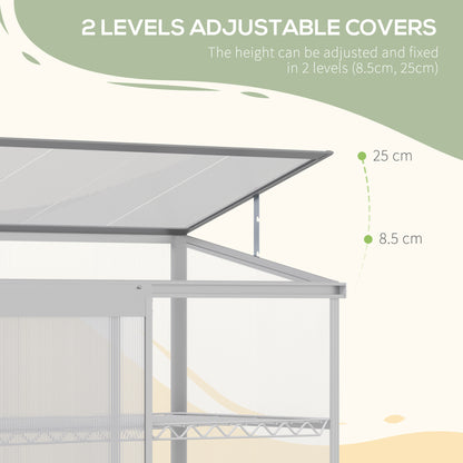 Greenhouse Sun Plate 3-Tier Greenhouse w/ Foundation Aluminum Frame Clear